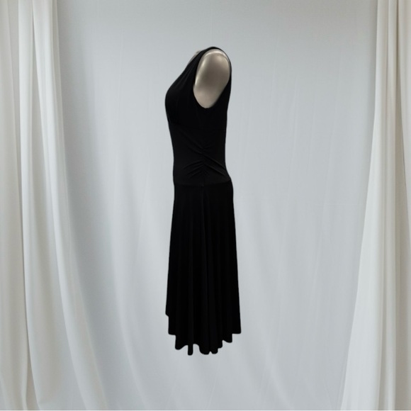 💎Vintage Elegant Black Sleeveless Midi Dress - Picture 3 of 13